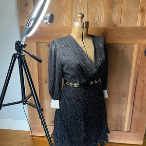 Vintage “Seeing Stars” double ruffled hem dress by Mimmina